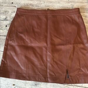 Brown Mini Pencil Skirt with Slit for Night Out SZ large